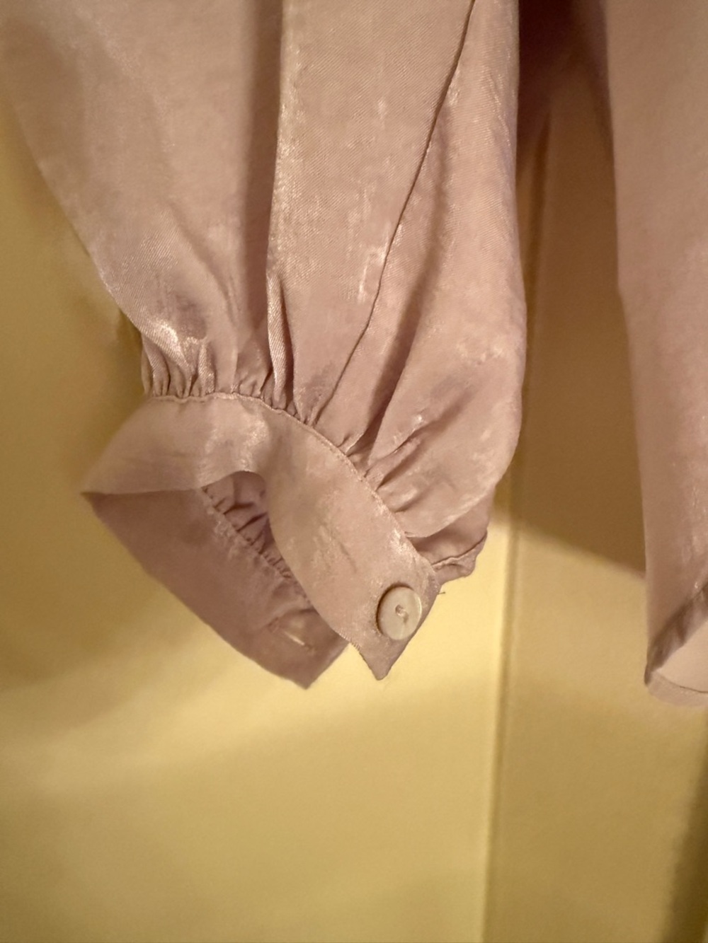 Tahari Dusty Mauve Satin V-Neck Blouse - Picture 2 of 7